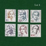 BRD Briefmarken "Frauen der Deutschen Geschichte", 1986-1988, Lot 4