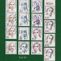 BRD Briefmarken "Frauen der Deutschen Geschichte", 1986-1988, Lot 14