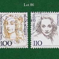 BRD Briefmarken "Frauen der Deutschen Geschichte", 1756, 1939, 1994/97, Lot 86