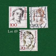 BRD Briefmarken "Frauen der Deutschen Geschichte", 1988/91, 1390/92,1489, Lot 49