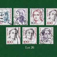BRD Briefmarken "Frauen der Deutschen Geschichte", 1986-1988, Lot 26