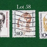 BRD Briefmarken "Frauen der Deutschen Geschichte", 1988/94, 1390/92,1756, Lot 58
