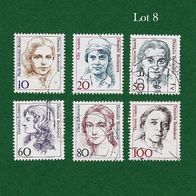 BRD Briefmarken "Frauen der Deutschen Geschichte", 1986-1988, Lot 8