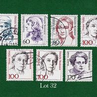 BRD Briefmarken "Frauen der Deutschen Geschichte", 1986-1988, Lot 32