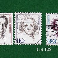 BRD Briefmarken "Frauen der Deutschen Geschichte",1390, 1427, 1939 , Lot 122
