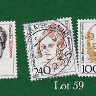 BRD Briefmarken "Frauen der Deutschen Geschichte", 1988/94, 1390/92,1756, Lot 59