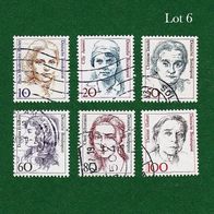 BRD Briefmarken "Frauen der Deutschen Geschichte", 1986-1988, Lot 6