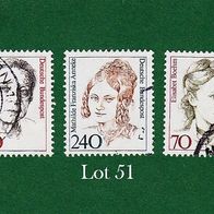 BRD Briefmarken "Frauen der Deutschen Geschichte", 1988/91, 1390/92,1489, Lot 51