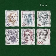 BRD Briefmarken "Frauen der Deutschen Geschichte", 1986-1988, Lot 5