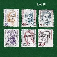 BRD Briefmarken "Frauen der Deutschen Geschichte", 1986-1988, Lot 10