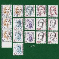 BRD Briefmarken "Frauen der Deutschen Geschichte", 1986-1988, Lot 20