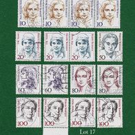 BRD Briefmarken "Frauen der Deutschen Geschichte", 1986-1988, Lot 17
