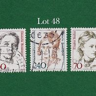BRD Briefmarken "Frauen der Deutschen Geschichte", 1988/91, 1390/92,1489, Lot 48