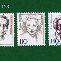 BRD Briefmarken "Frauen der Deutschen Geschichte",1390, 1427, 1939 , Lot 123