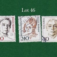 BRD Briefmarken "Frauen der Deutschen Geschichte", 1988/91, 1390/92,1488, Lot 46
