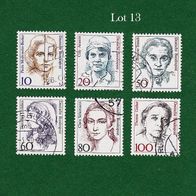 BRD Briefmarken "Frauen der Deutschen Geschichte", 1986-1988, Lot 13