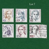 BRD Briefmarken "Frauen der Deutschen Geschichte", 1986-1988, Lot 7