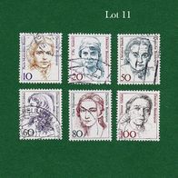 BRD Briefmarken "Frauen der Deutschen Geschichte", 1986-1988, Lot 11