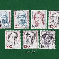 BRD Briefmarken "Frauen der Deutschen Geschichte", 1986-1988, Lot 37