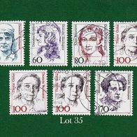 BRD Briefmarken "Frauen der Deutschen Geschichte", 1986-1988, Lot 35