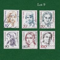 BRD Briefmarken "Frauen der Deutschen Geschichte", 1986-1988, Lot 9