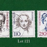 BRD Briefmarken "Frauen der Deutschen Geschichte",1390, 1428, 1939 , Lot 121