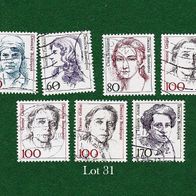 BRD Briefmarken "Frauen der Deutschen Geschichte", 1986-1988, Lot 31