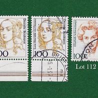 BRD Briefmarken "Frauen der Deutschen Geschichte", 1756, 1955, Lot 112