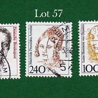 BRD Briefmarken "Frauen der Deutschen Geschichte", 1988/94, 1390/92,1756, Lot 57