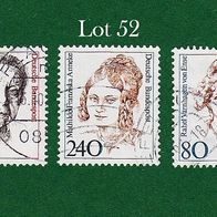 BRD Briefmarken "Frauen der Deutschen Geschichte", 1988/94, 1390/92,1755, Lot 52