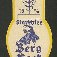ALT ! DDR Bieretikett Bergquell Brauerei Löbau Lkr. Görlitz Oberlausitz Sachsen