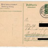 Postkarte der Kreissparkasse Ludwigsburg 1942