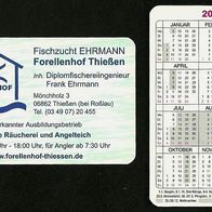 Taschenkalender 2004 Fischzucht Ehrmann Forellenhof Thießen (Coswig) Lkr. Wittenberg