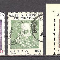 Mexiko, 1971, 1972, Kunst, Wissenschaft, 3 Briefm.