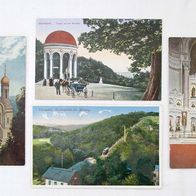 4x colorierte Foto Postkarte AK * Wiesbaden * Russische Kirche Tempel Nerobergbahn