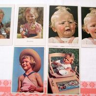 6x alte farbige Foto Postkarte AK * Motiv Kinder / Baby / Mädchen