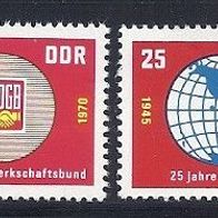 DDR 1970, MiNr: 1577 - 1578 sauber postfrisch