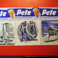 Orginal-"Pete" Hefte, . in gutem, bis sehr gutem Zustand (1-2).