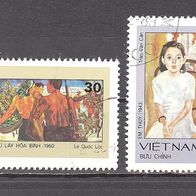 Vietnam, 1984, Malerei, 2 Briefm., gest.