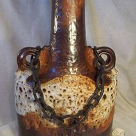 Tönnishof Fat Lava Keramik Vase mit Eisenkette * **