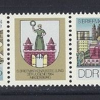 DDR 1984, MiNr: 2903 - 2904 Dreierstreifen Randstück sauber postfrisch