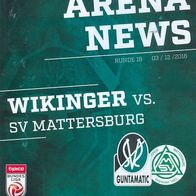 PRG SV Ried im Innkreis - Mattersburg 3. 12. 2016 Burgenland Stadionheft Programm