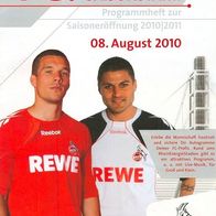 PRG 1. FC Köln Saisoneröffnung 8. 8. 2010 Programmheft Mannschaftsposter Fußball