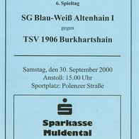 PRG Blau-Weiß Altenhain - TSV Burkartshain 30. 9. 2000 Muldentalliga Trebsen Wurzen