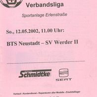 PRG BTS Neustadt - SV Werder Bremen Amateure II 12. 5. 2002 Bremer TS Verbandsliga