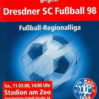 PRG VfL Halle (Saale) 96 vs Dresdner SC 11. 3. 2000 DSC Dresden BSG Empor an der