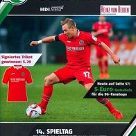 PRG SV Hannover 96 vs FC 04 Ingolstadt 28. 11. 2015 Poster Miiko Albornoz MTV ESV