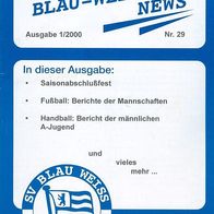 Vereins-Magazin SV Blau-Weiß Berlin 1/2000 Fußball BW B.-Weisse News Deutschland