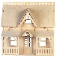 3D Puzzle DIY Puppenhaus Bausatz für Puppenhaus für Kinder-blau Haus 