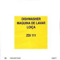 Bedienungsanleitung Dishwasher Zanussi ZDI 111 in GB, P